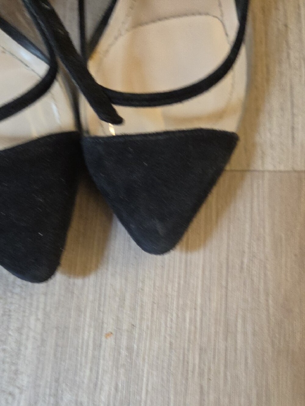 BCBGeneration Black Strappy Pointed-Toe Ankle Tie Heels - Picture 3 of 5